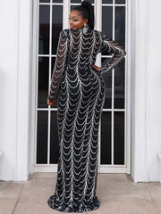 Plus Beads Chain Mermaid Prom Dress P0080