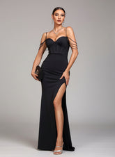 Sexy Spaghetti Chain High Slit Mermaid Formal Dress GM90182
