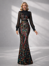 Multicolor Sequin Graphic Elegant Prom Dress SL30079