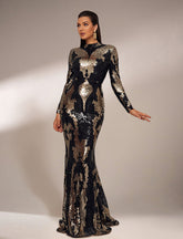 Stand Collar Sequin Prom Dress XJ1579