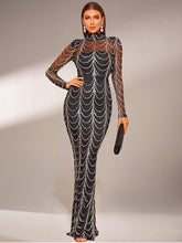 See-through Ripple Cocktail Dress M0032
