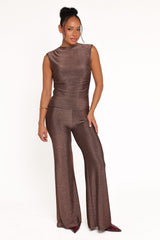 Sydney Wide Leg Pant - Bronze