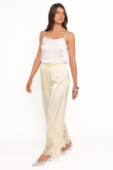 Viola Drawstring Wide Leg Pant - Yellow