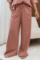 Wilda Knit Pant - Pink Red Stripe