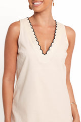 Thalia Mini Dress - Cream/Black