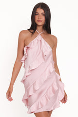 Valery Halterneck Mini Dress - Pink