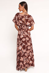 Yolande Midi Dress - Orange Floral
