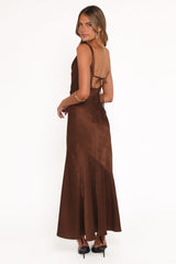 Zabrina Midi Dress - Brown Floral