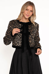 Vanna Tie Front Jacket - Leopard