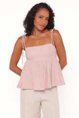 Zephyra Baby Doll Top - Pale Pink