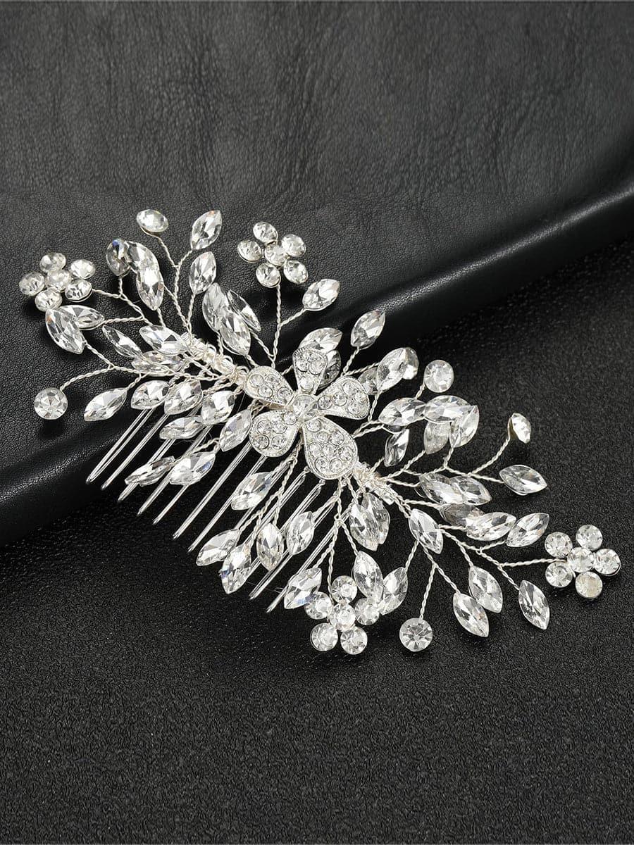 Alloy Stone Flower Hair Comb Headpieces MTS0012