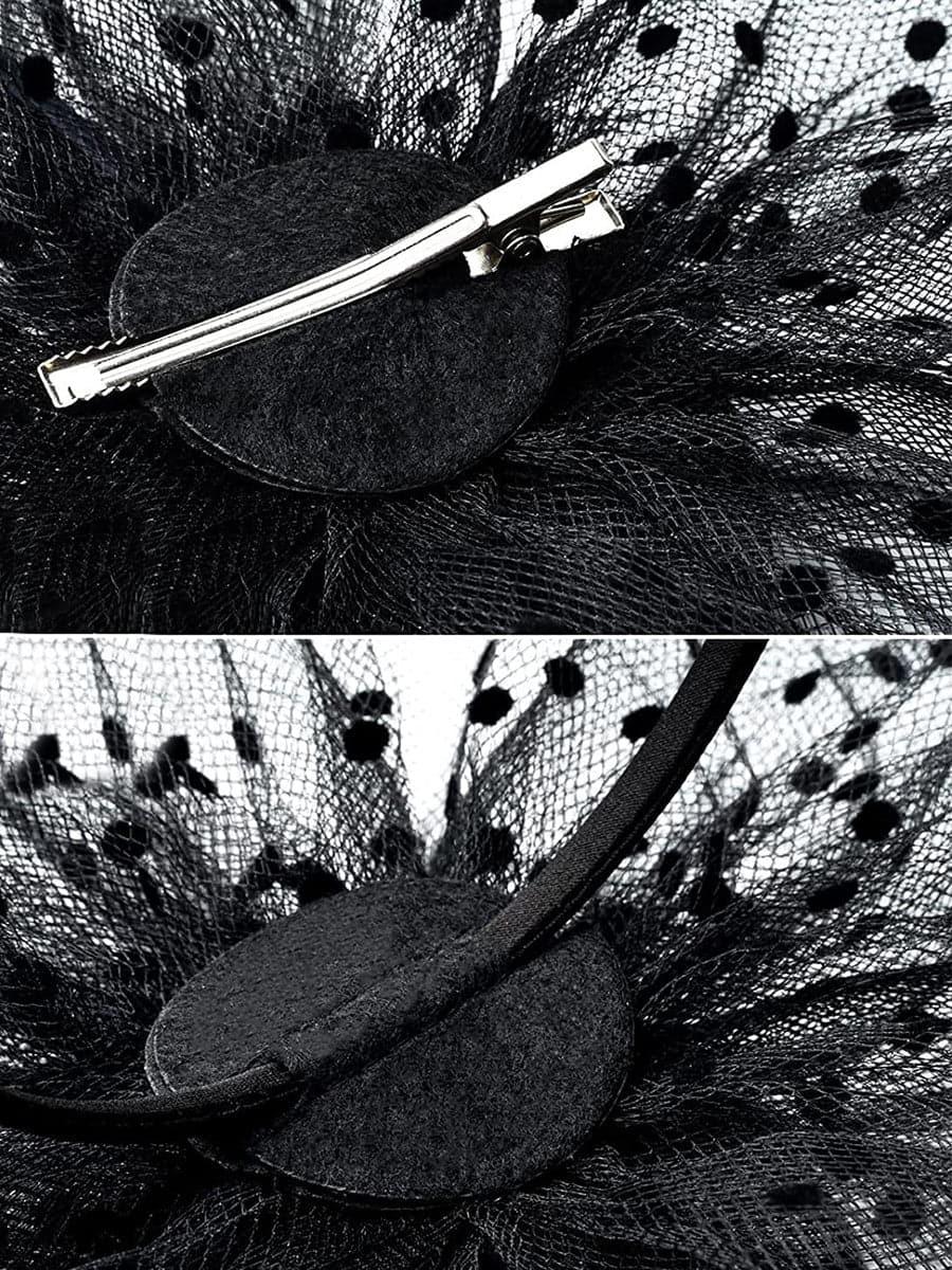 Fancy Net Yarn With Feather Bead Tea Party Hats MTS0010