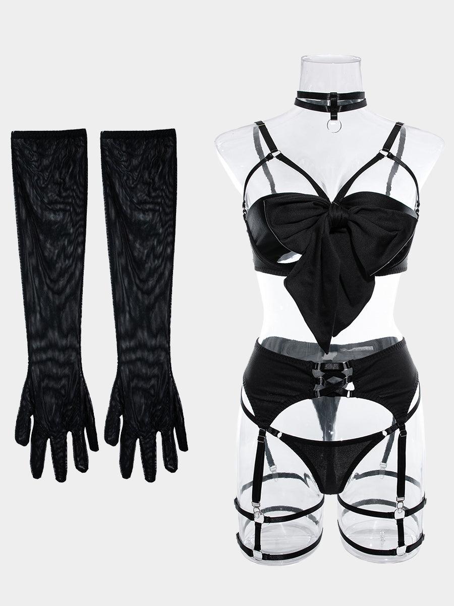 Sexy Garter Hollow Sexy Lingerie Four-piece Set MSL041