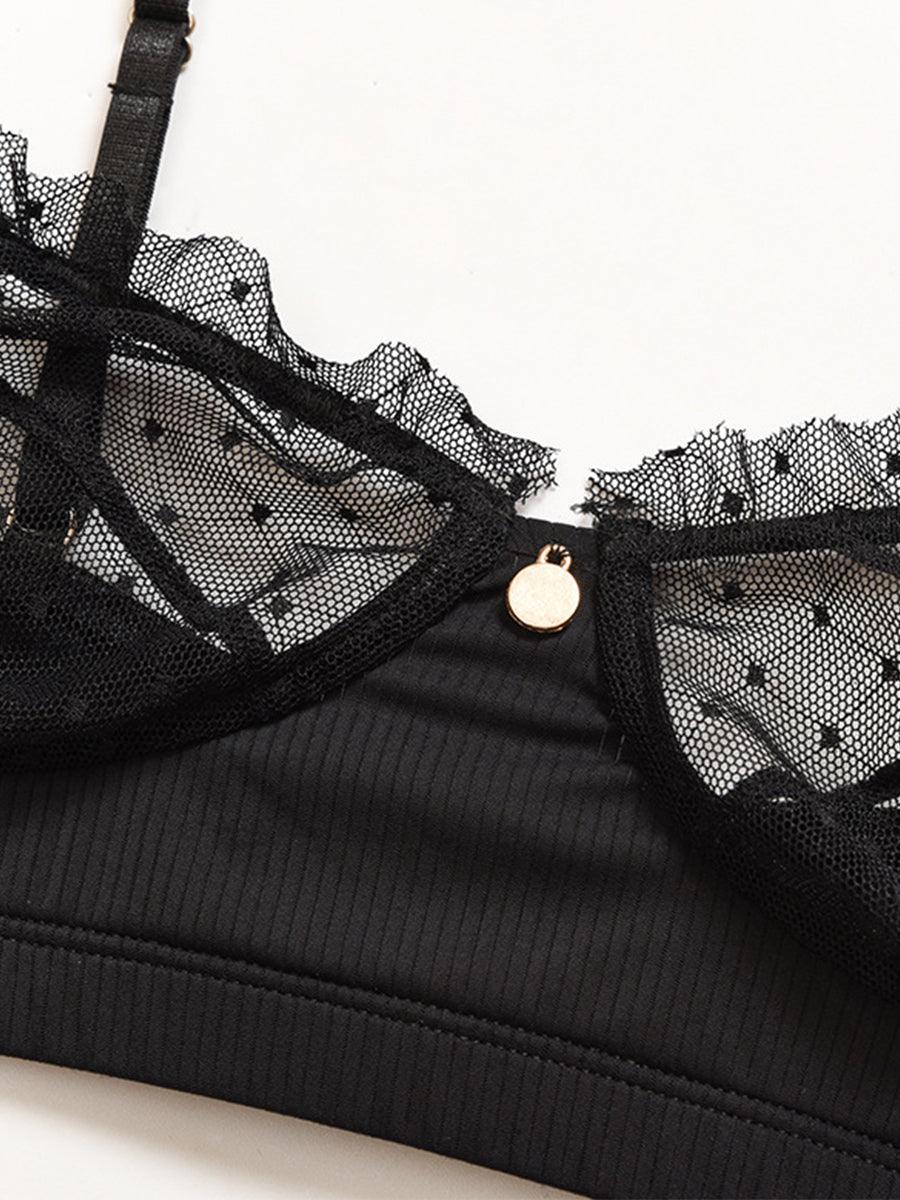 Lace Underwire Mesh Sexy Lingerie Set MSL044