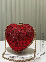 Heart Rhinestone Fashion Chain Clutches MNBF115