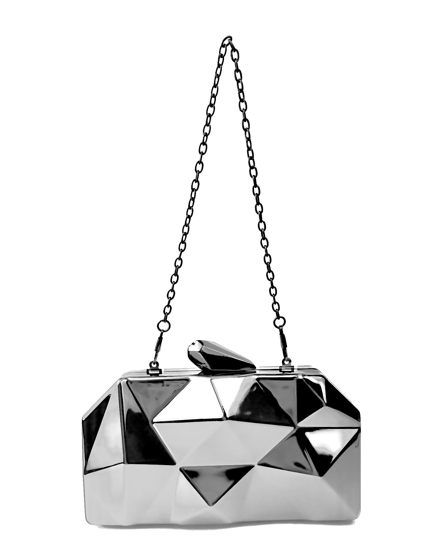 Geometric Faceted Hardcase Clutch MNBF137