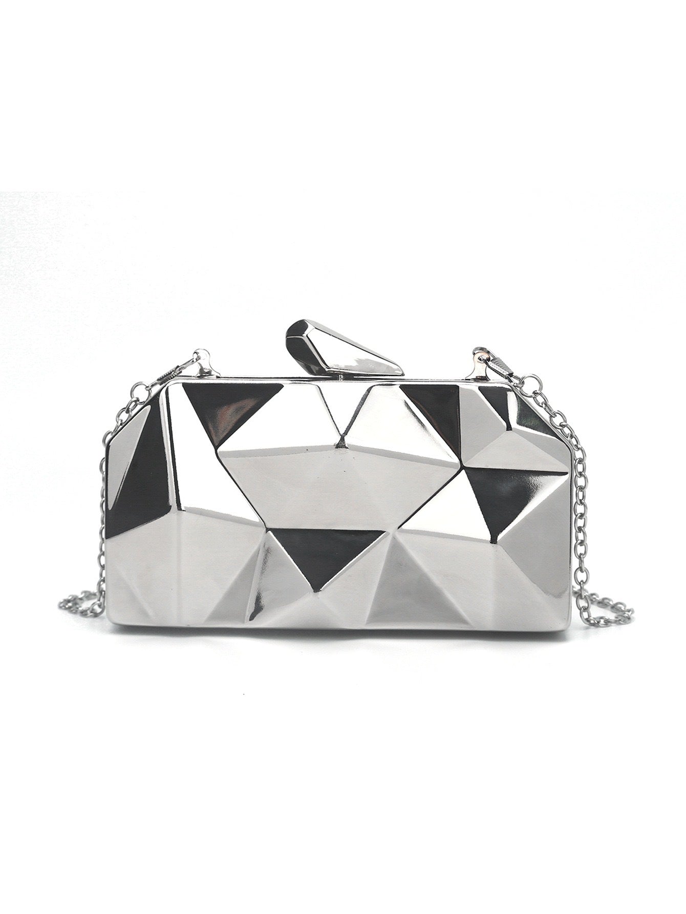 Geometric Faceted Hardcase Clutch MNBF137