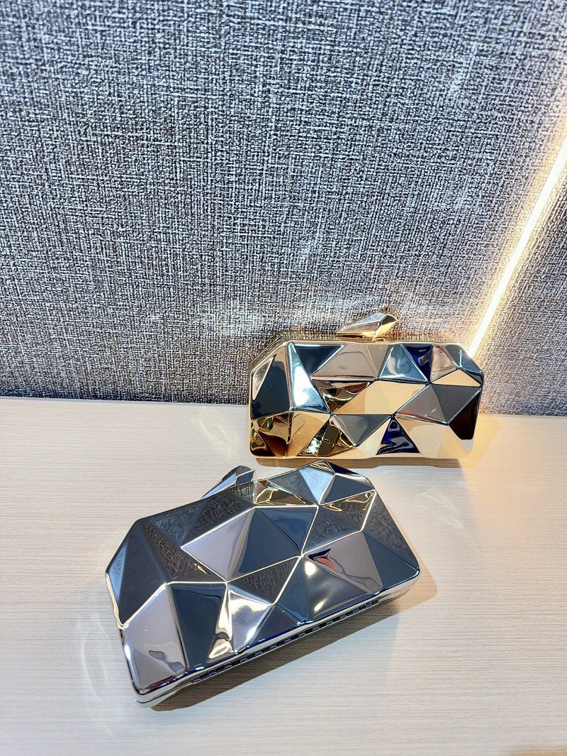 Geometric Faceted Hardcase Clutch MNBF137
