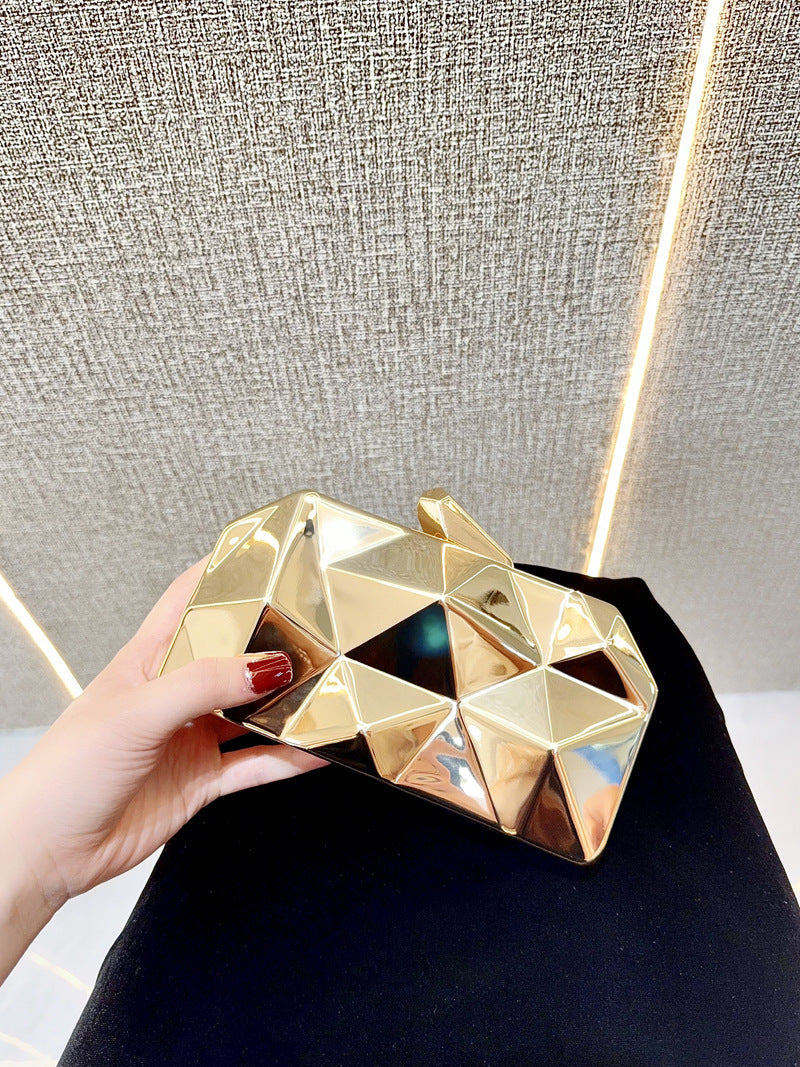 Geometric Faceted Hardcase Clutch MNBF137