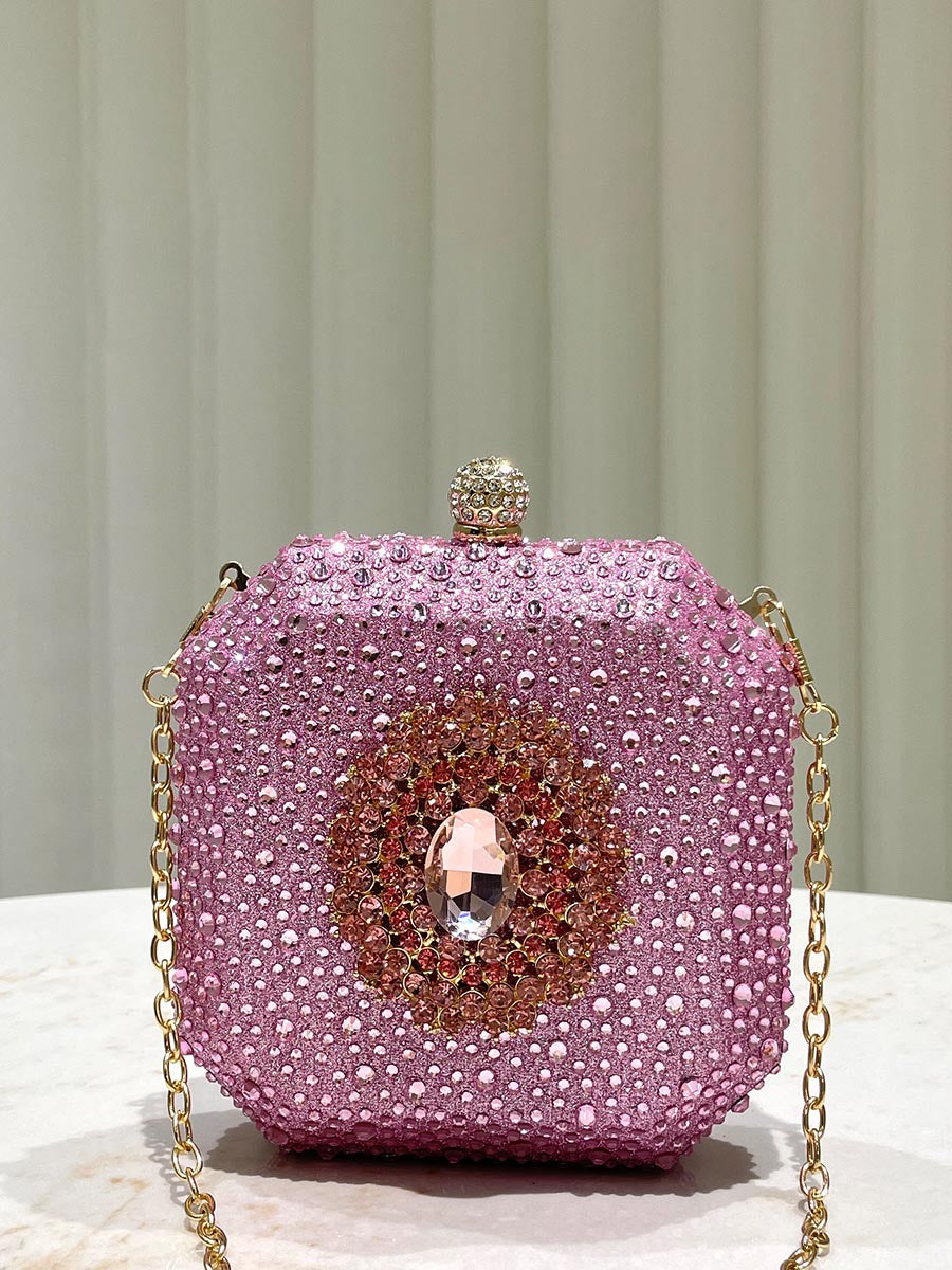 Emerald Green Rhinestone Statement Clutch Bag MNBF120