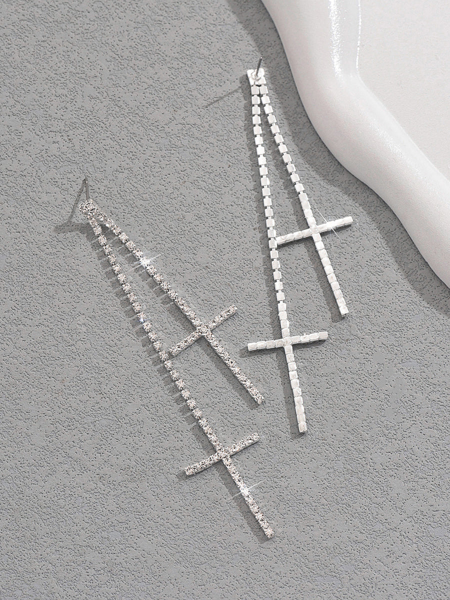 Cross Long Tassel Earrings MSE20023
