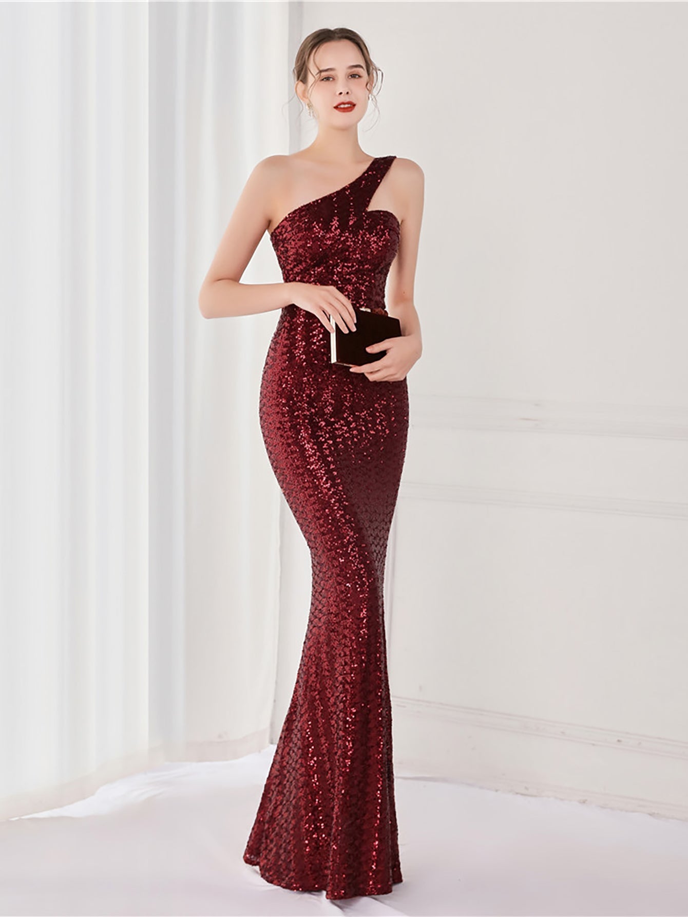 Tiffany One Shoulder Sequin Mermaid Cocktail Dress