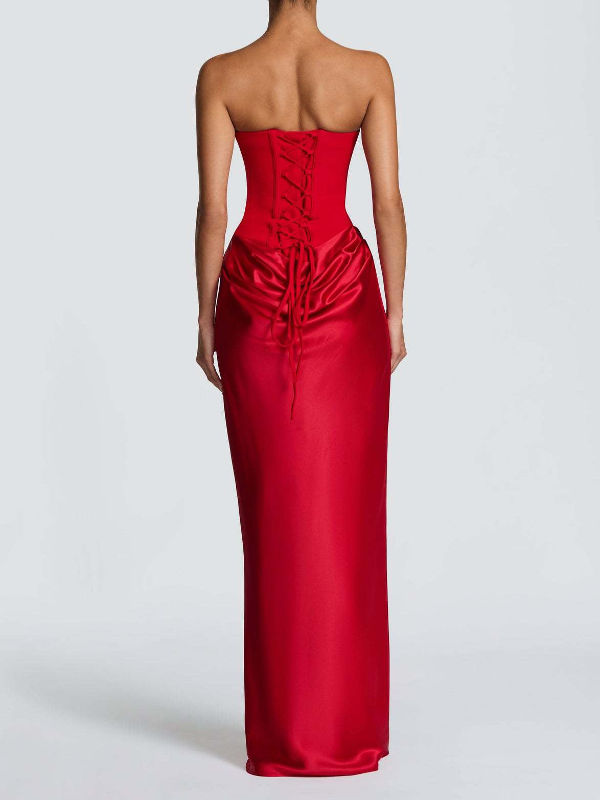 Strapless Corset Satin Mermaid Formal Dress XF251338