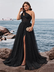 Cecilia Plus Starry One-Shoulder Formal Dress