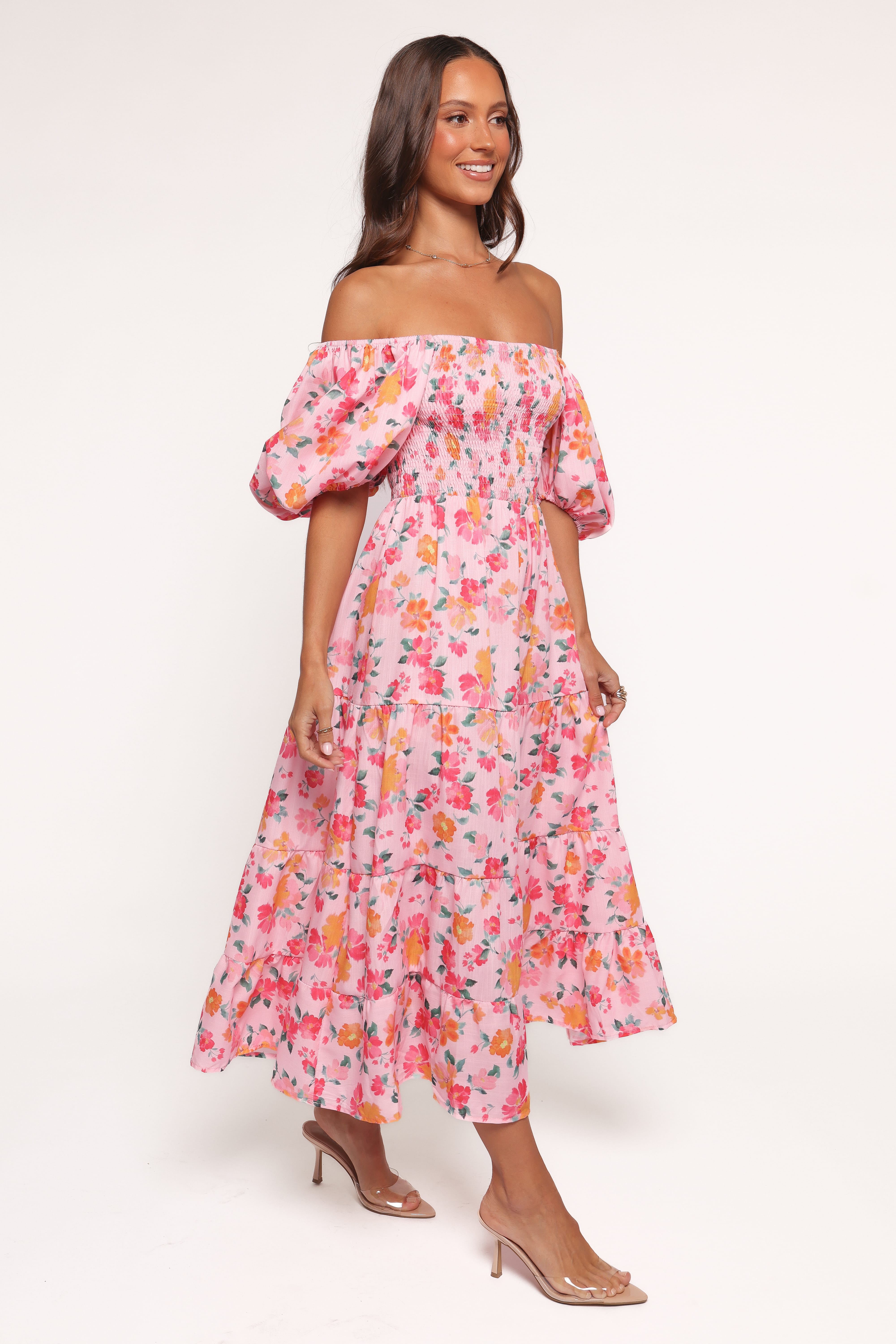 Soliel Midi Dress - Pink Floral