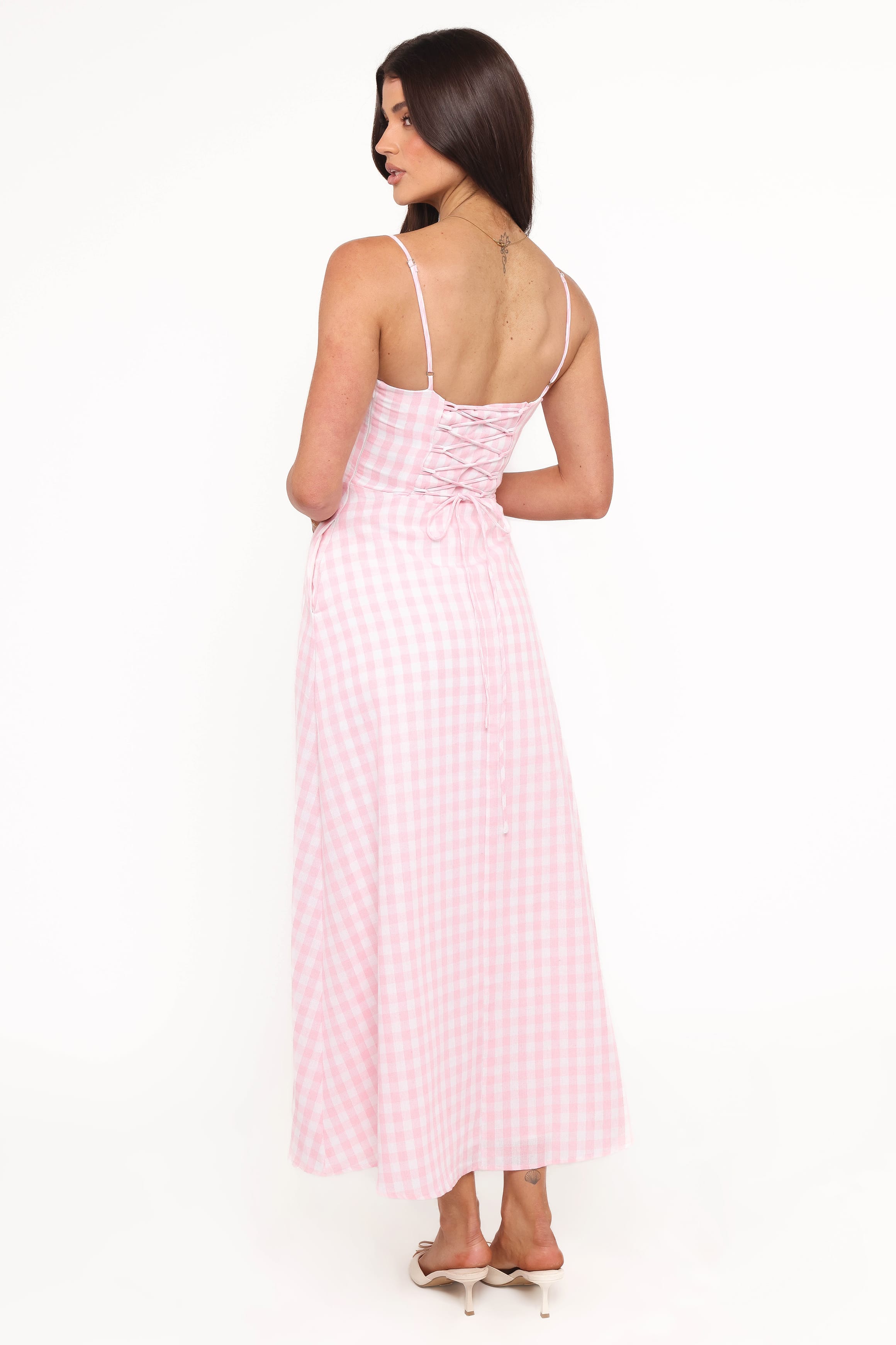 Tilbury Midi Dress - Pink Gingham