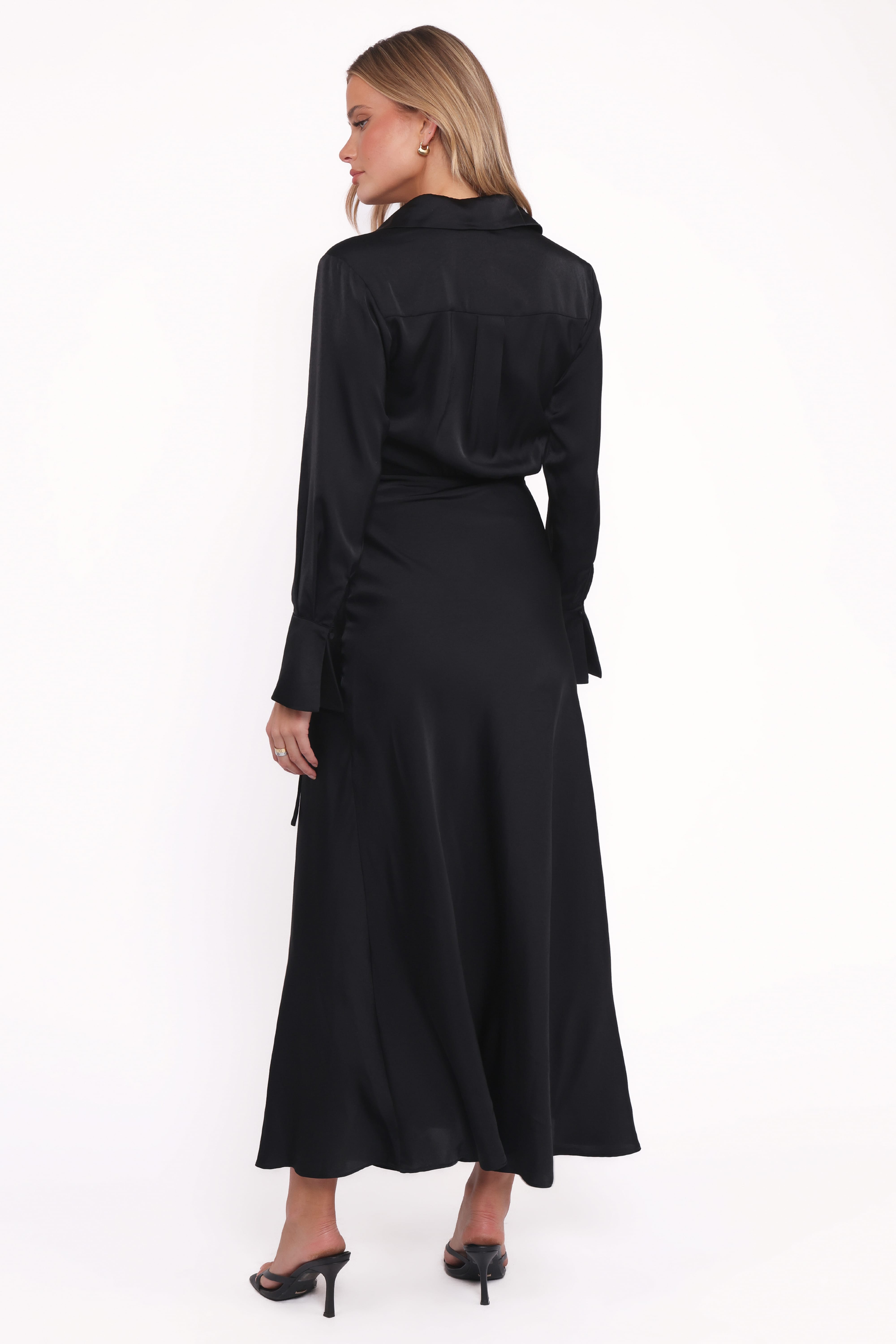 Verna Long Sleeve Maxi Dress - Black