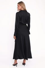Verna Long Sleeve Maxi Dress - Black