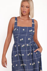 Yolande Midi Dress - Blue Floral