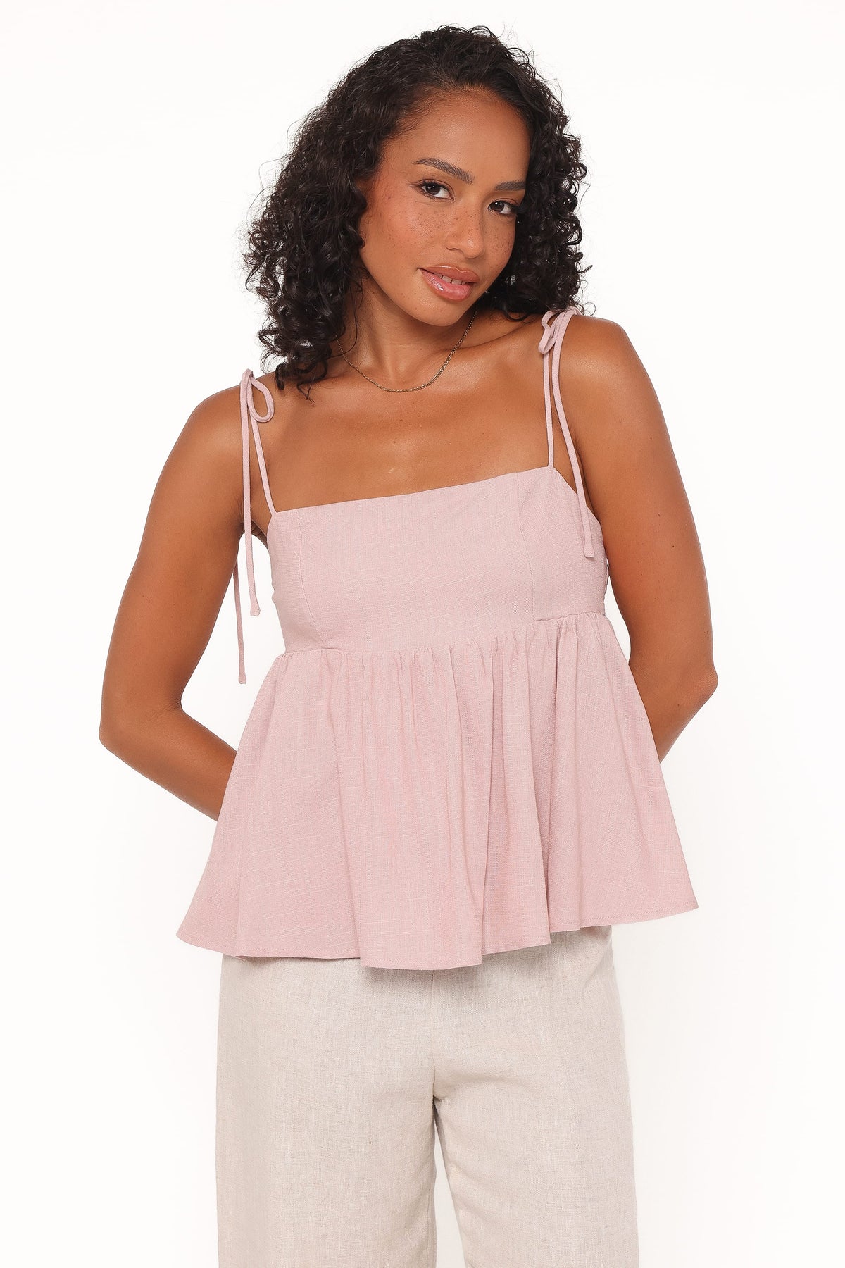 Zephyra Baby Doll Top - Pale Pink